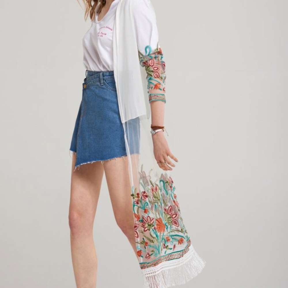 Sheet Embroidered Cardigan